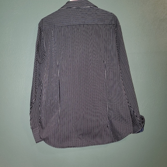 CULTURA men's navy & white LS button-up - Picture 6 of 6